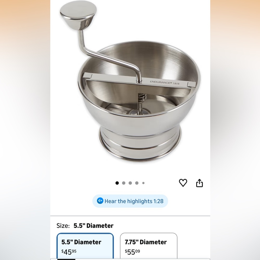 RSVP Silver Food Mill